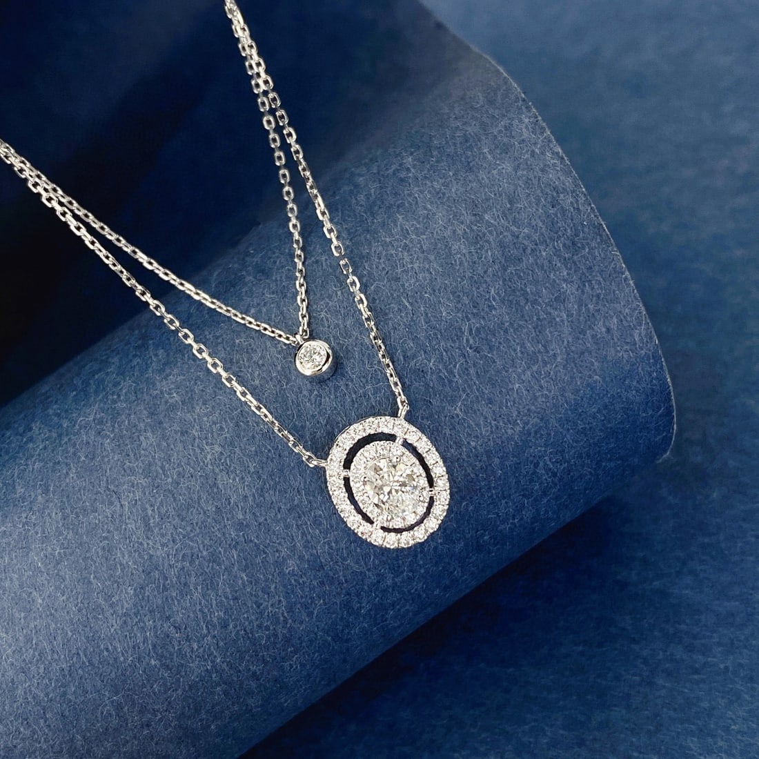 Gia Certified 14k Gold 0.54 Ctw Natural F Vs2 Oval Diamond Necklace - 5