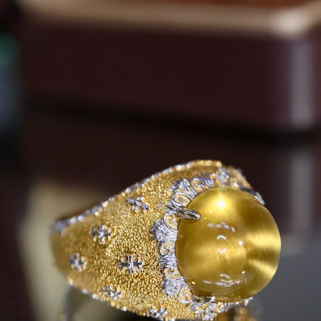 14k Gold 5.21 Ctw Natural Beryl & Diamond Ring - 2