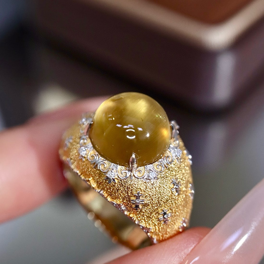 14k Gold 5.21 Ctw Natural Beryl & Diamond Ring - 6