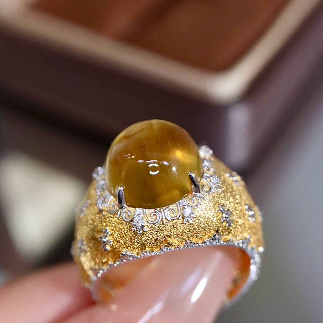 14k Gold 5.21 Ctw Natural Beryl & Diamond Ring - 8