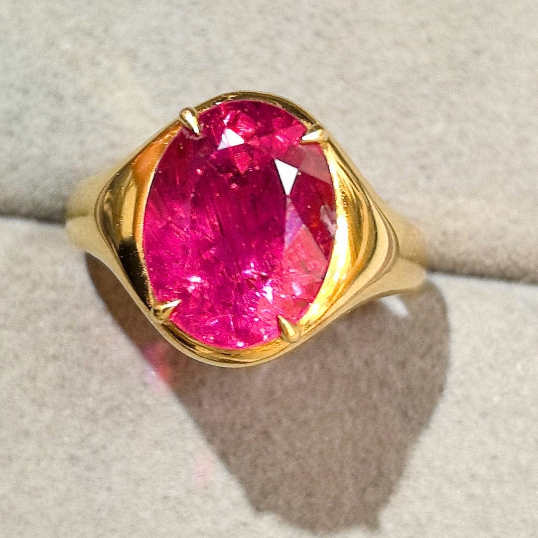 14k Gold 4.60 Ct Natural Tourmaline Ring - 2