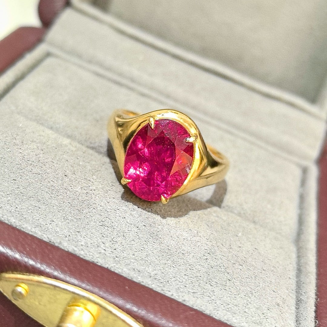 14k Gold 4.60 Ct Natural Tourmaline Ring - 3