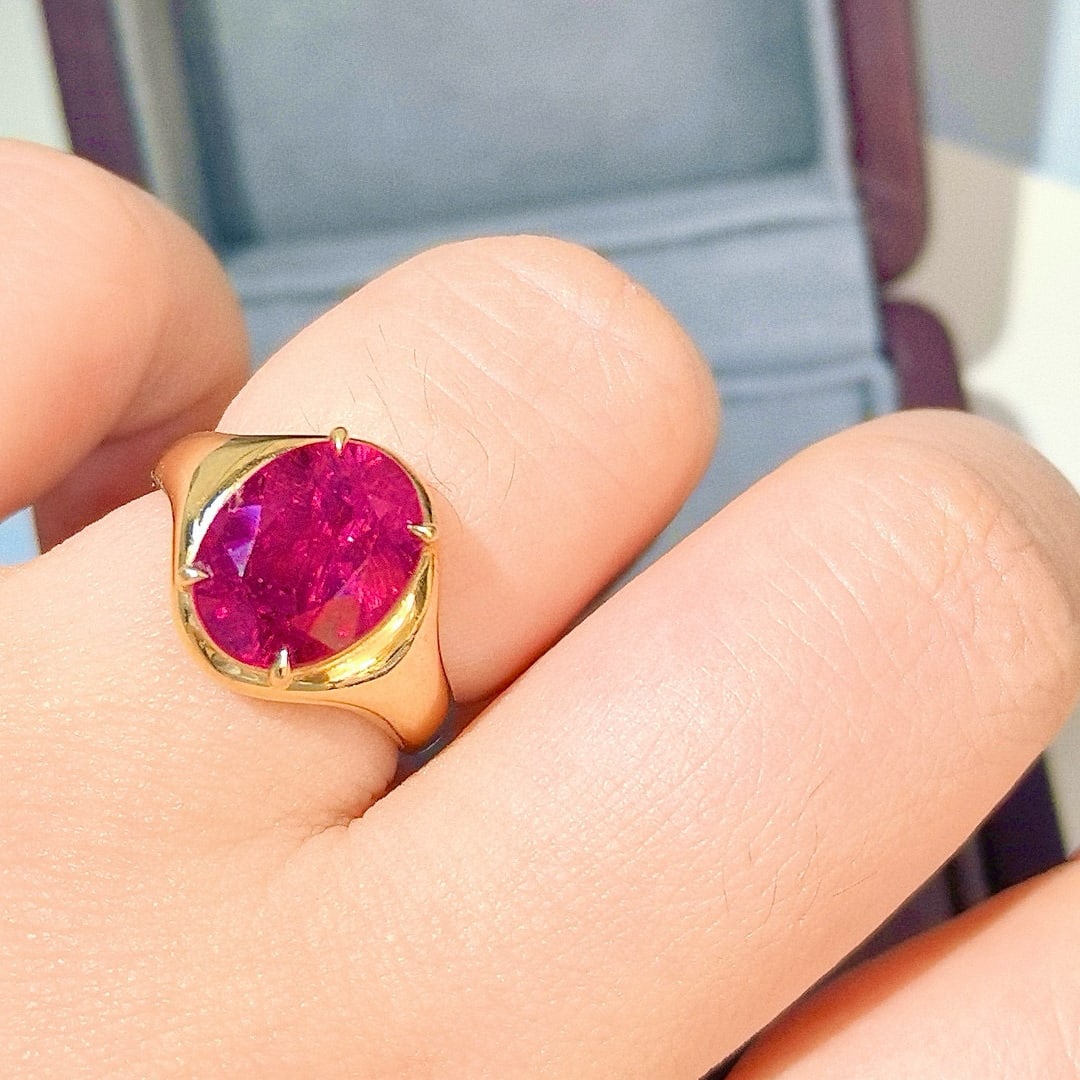 14k Gold 4.60 Ct Natural Tourmaline Ring - 6