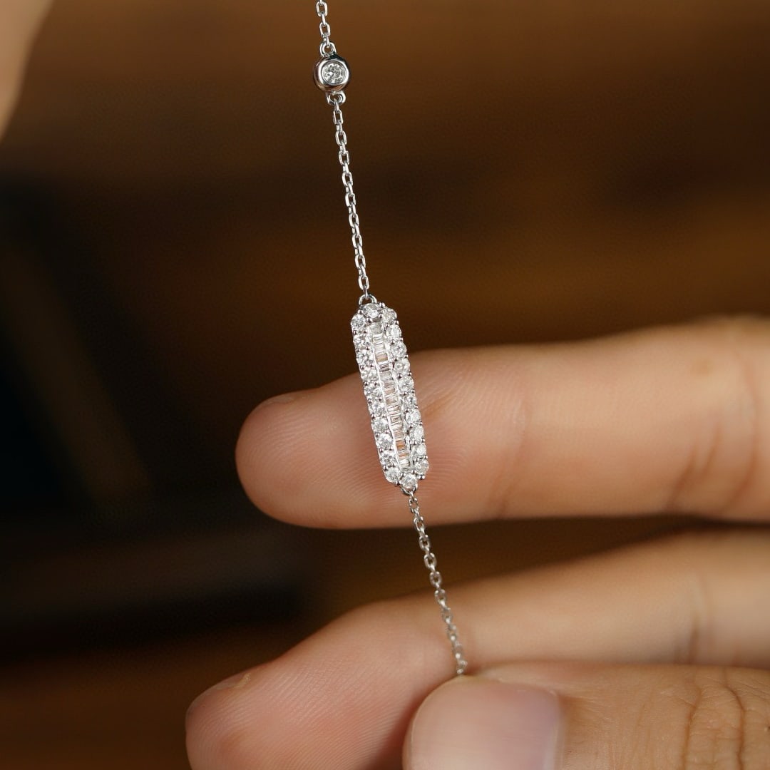 14k Gold 0.50 Ct Natural H Diamond Bracelet - 3
