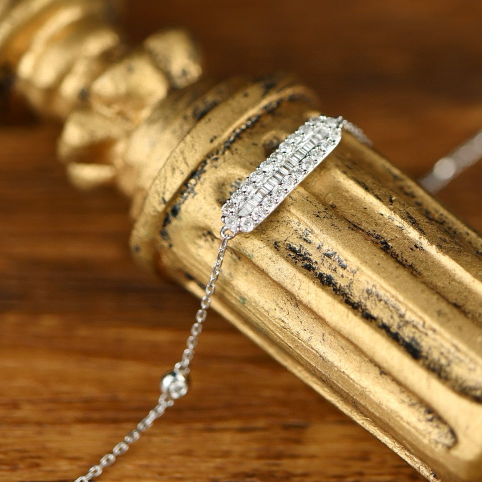 14k Gold 0.50 Ct Natural H Diamond Bracelet - 6