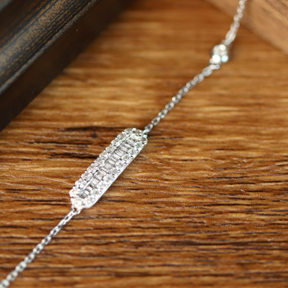 14k Gold 0.50 Ct Natural H Diamond Bracelet - 7