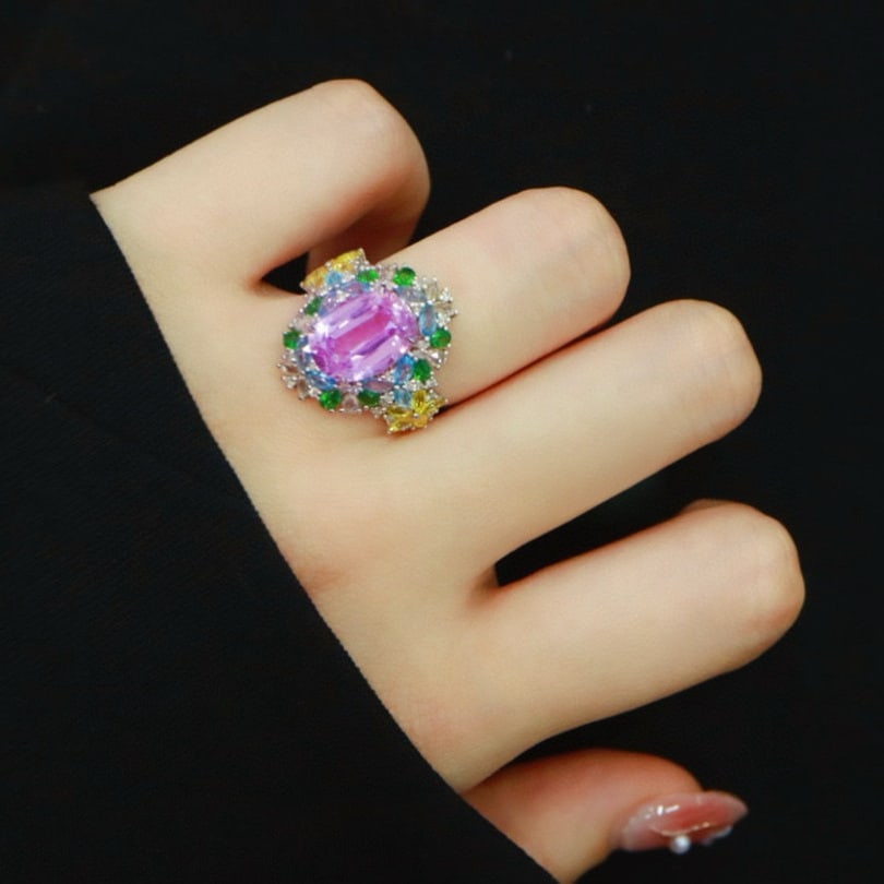 14k Gold 5.6 Ct Natural Kunzite Ring - 3