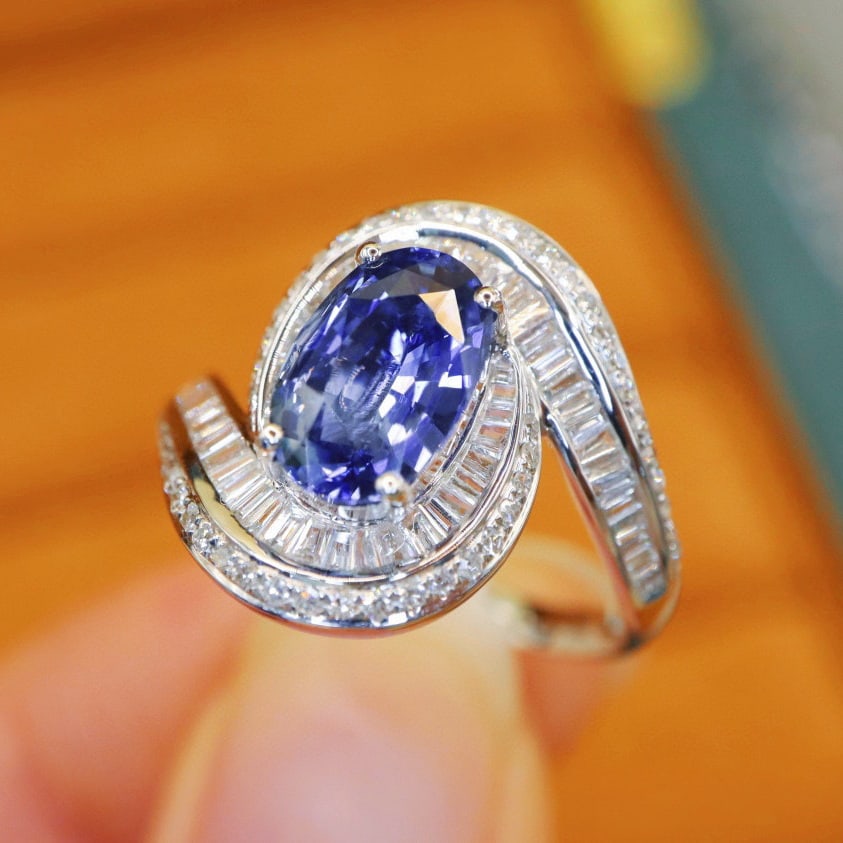 14k Gold 2.72 Ctw Natural Sapphire & Diamond Ring - 2