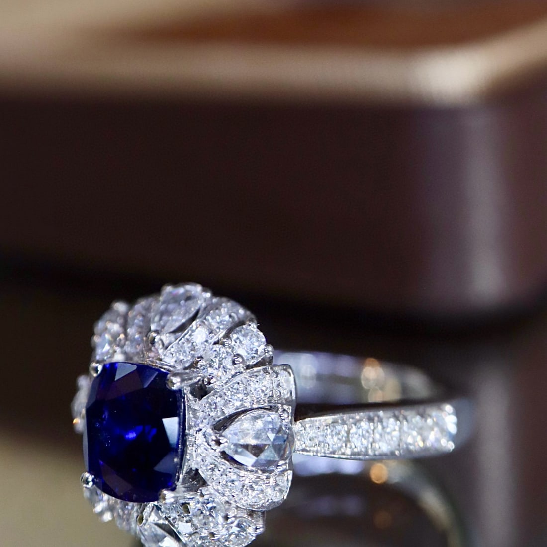 14k Gold 1.96 Ctw Natural Sapphire & Diamond Ring - 2
