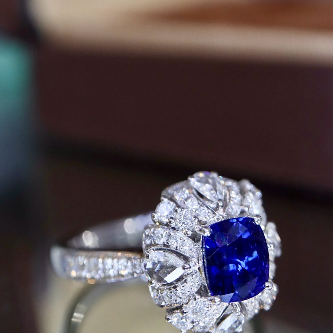 14k Gold 1.96 Ctw Natural Sapphire & Diamond Ring - 3
