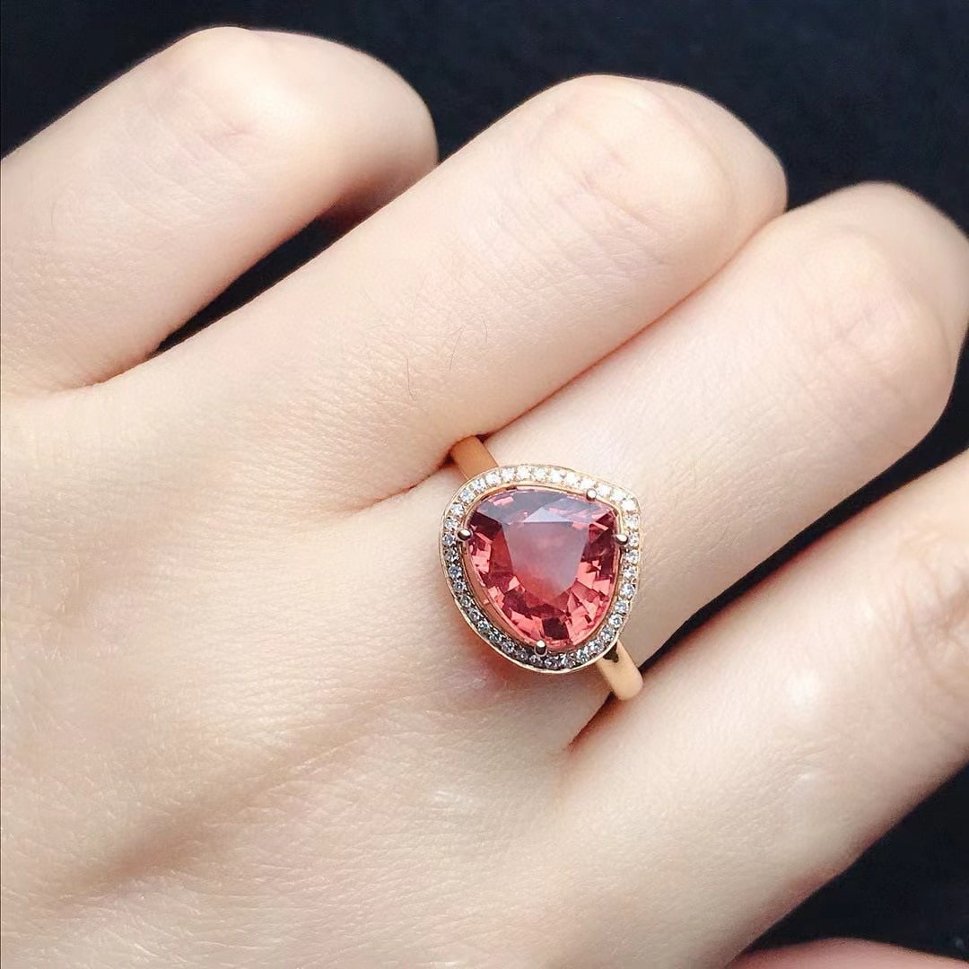 14k Gold 3.16 Ctw Natural Tourmaline & Diamond Ring - 6