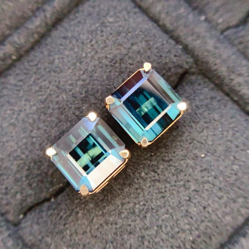14k Gold 6.0 Ct Natural Tourmaline Earrings - 4