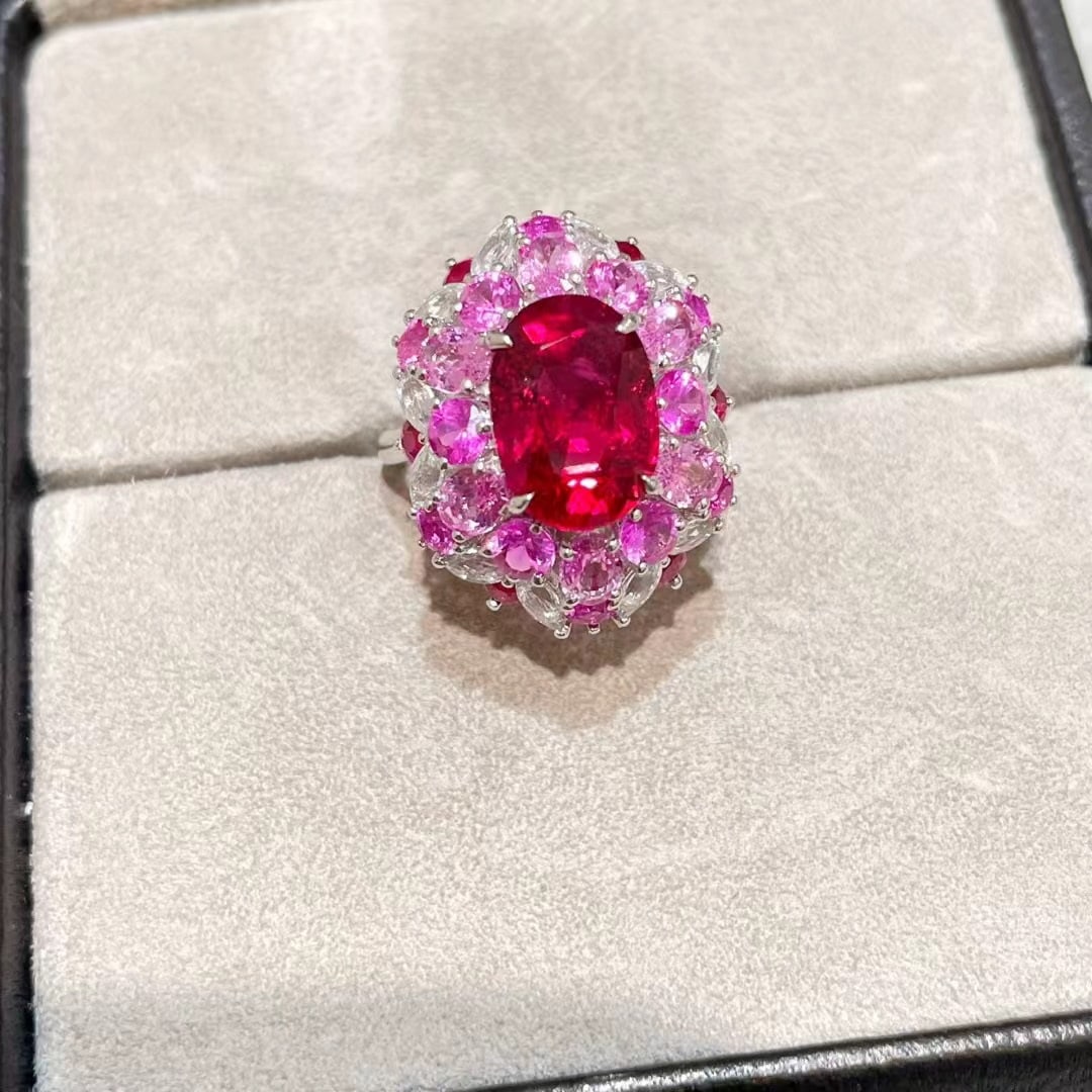 14k Gold 8.47 Ctw Natural Tourmaline & Sapphire Ring - 2