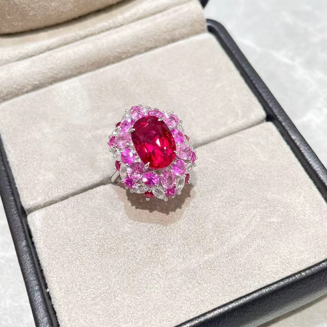 14k Gold 8.47 Ctw Natural Tourmaline & Sapphire Ring - 6