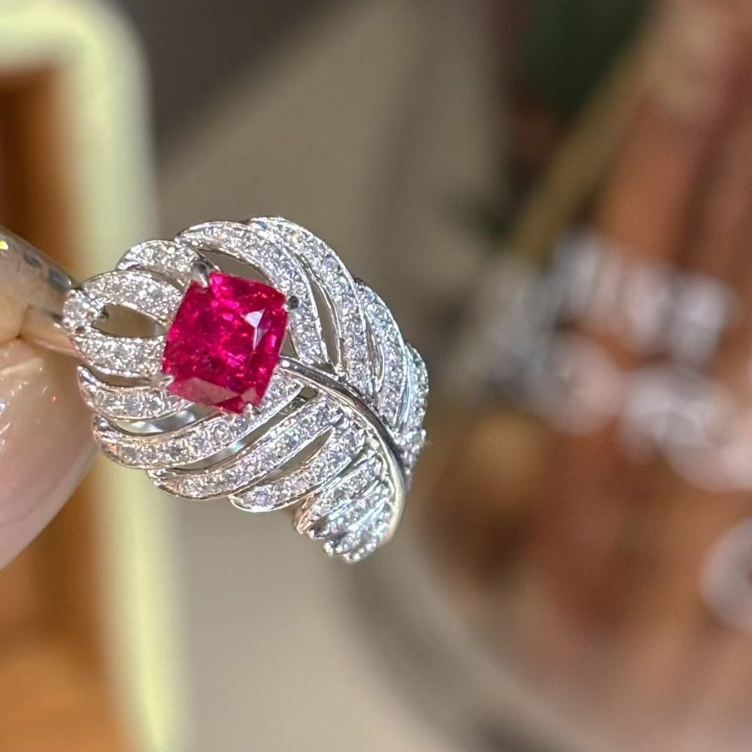 14k Gold 0.91 Ct Natural Ruby & Diamond Ring - 2
