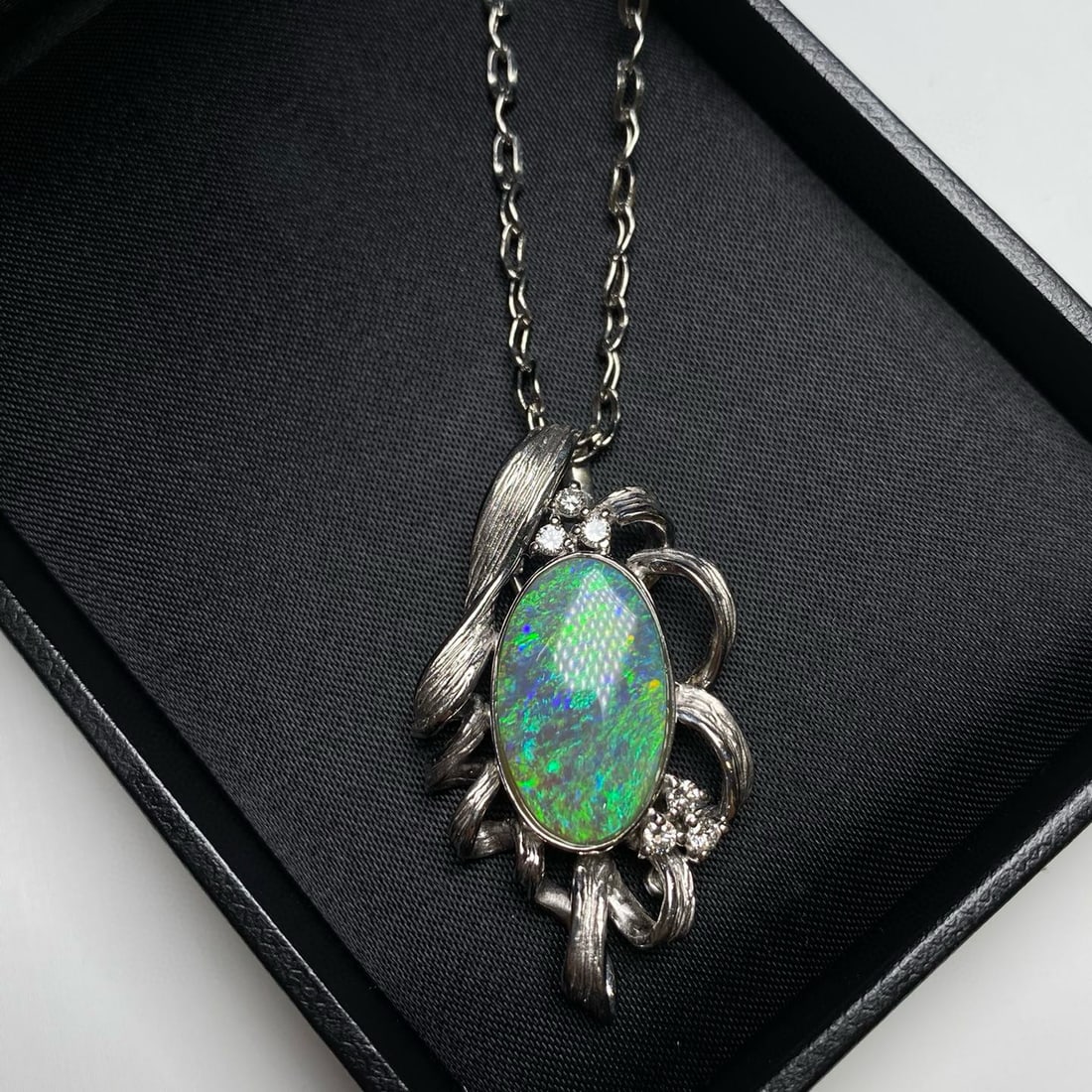 14k Gold 5.24 Ctw Natural Opal & Diamond Brooch/pendant( Without Chain ) - 4