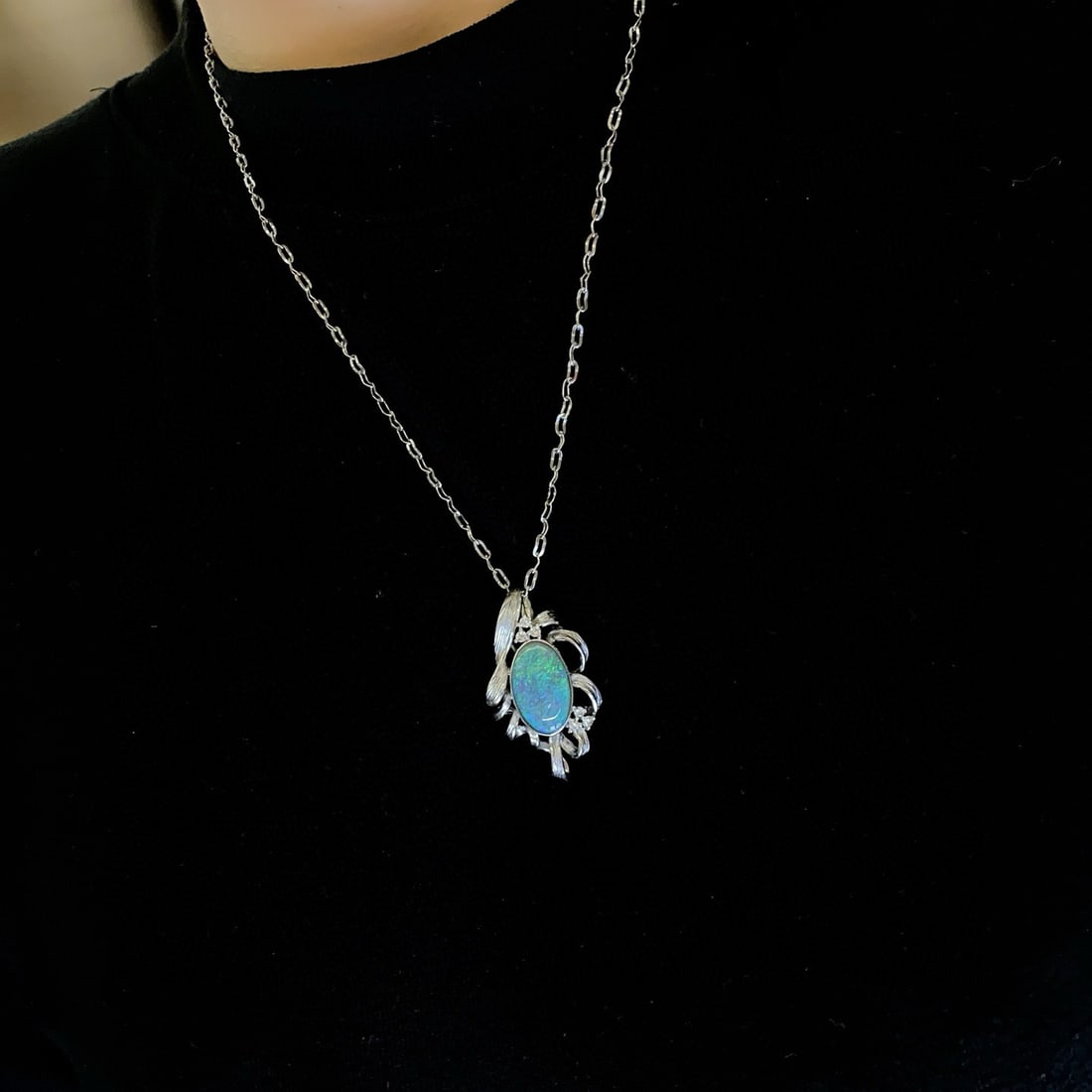 14k Gold 5.24 Ctw Natural Opal & Diamond Brooch/pendant( Without Chain ) - 6