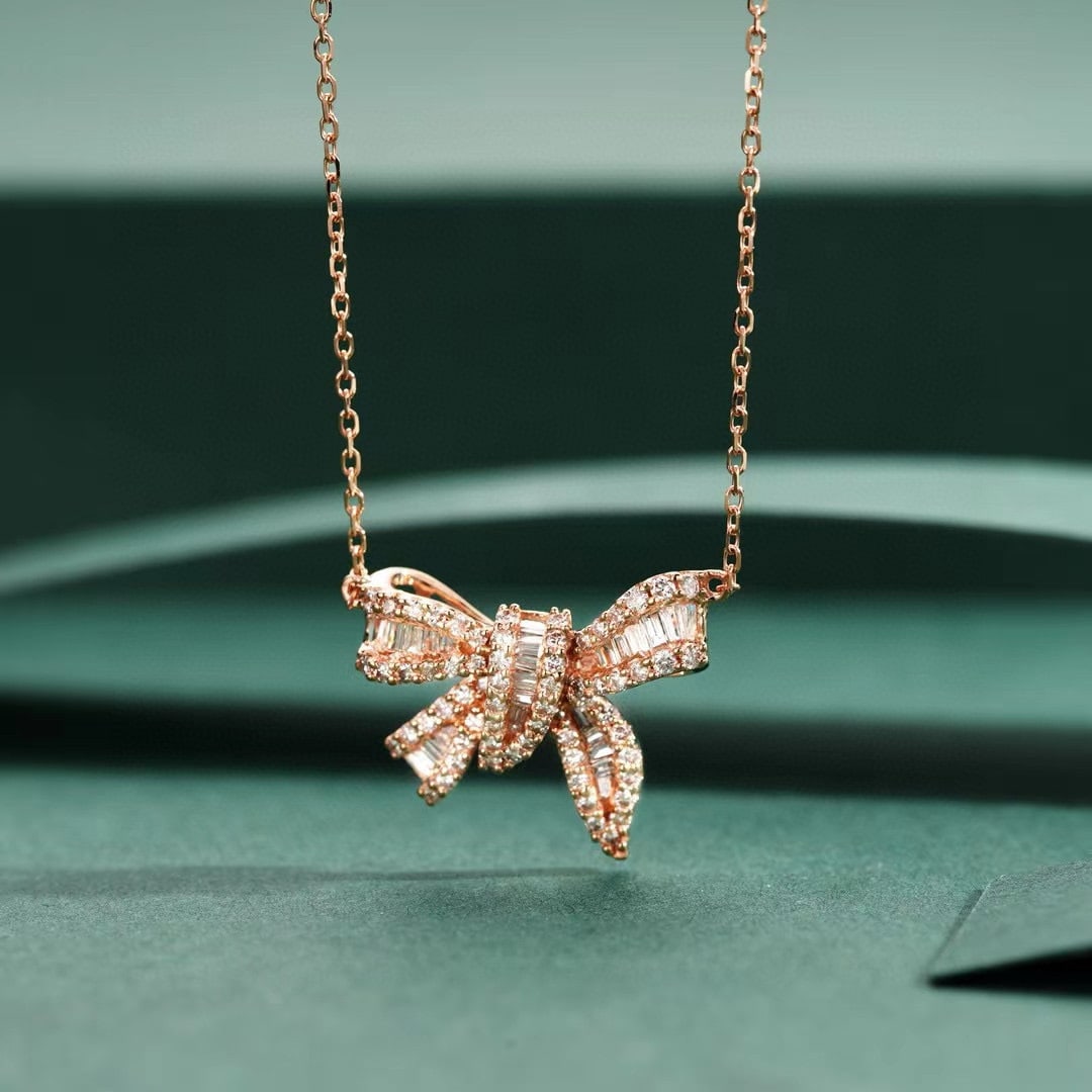 14k Gold 0.39 Ctw Natural H Diamond Necklace - 2