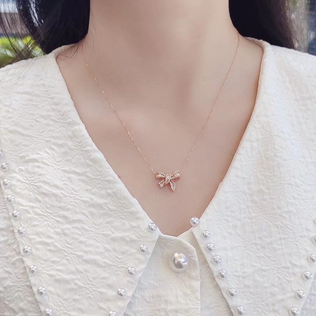 14k Gold 0.39 Ctw Natural H Diamond Necklace - 4