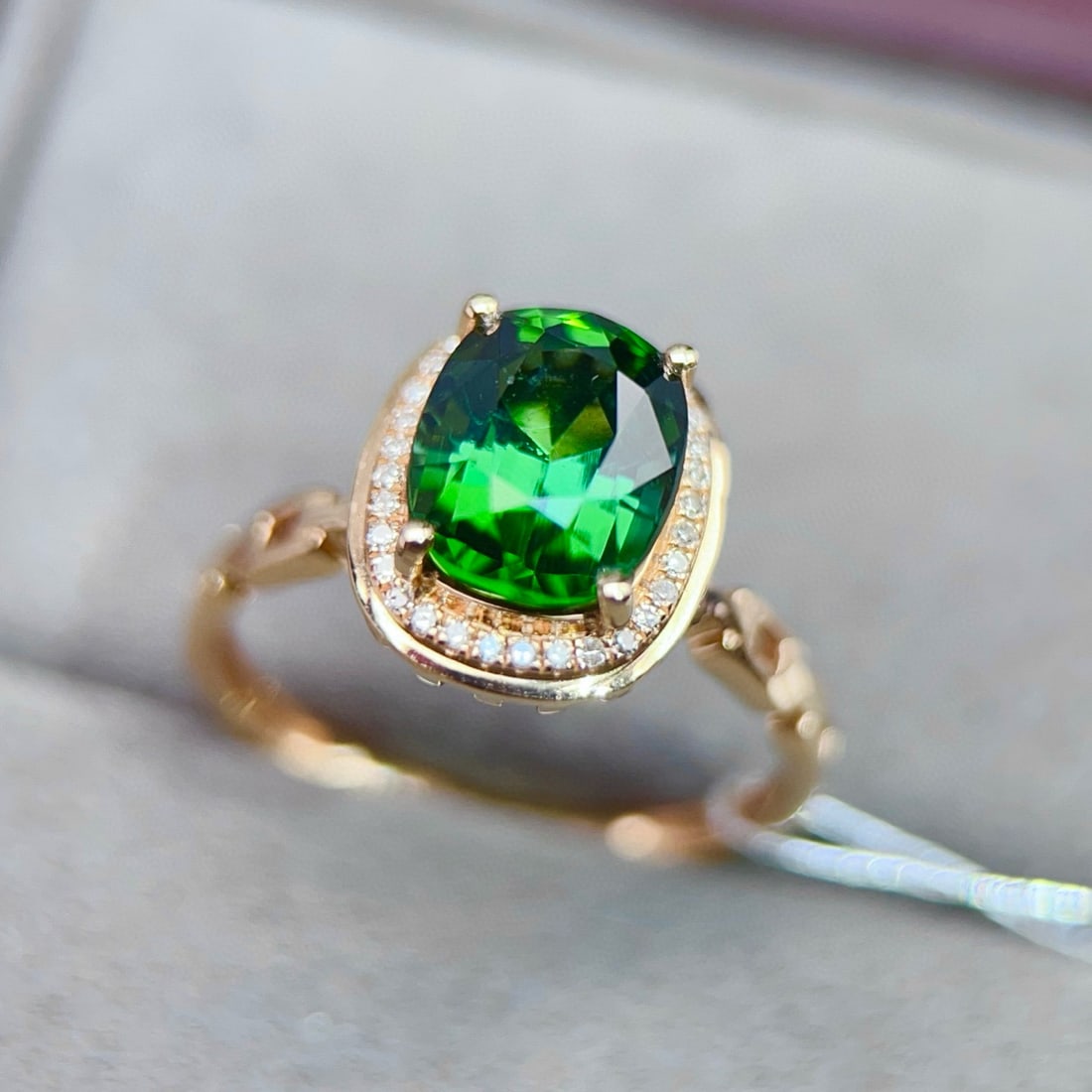 14k Gold 2.69 Ctw Natural Tourmaline & Diamond Ring - 2