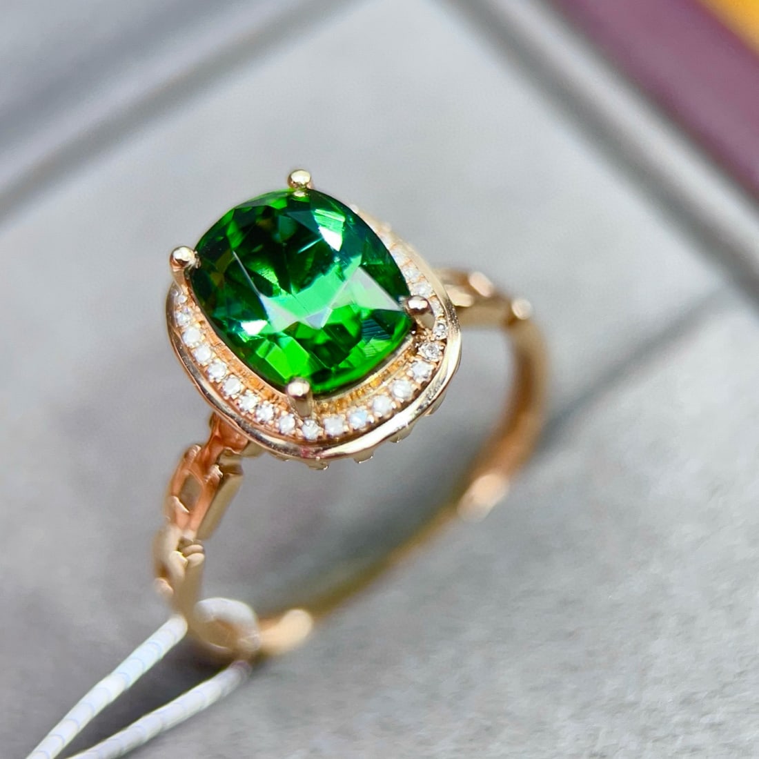 14k Gold 2.69 Ctw Natural Tourmaline & Diamond Ring - 3