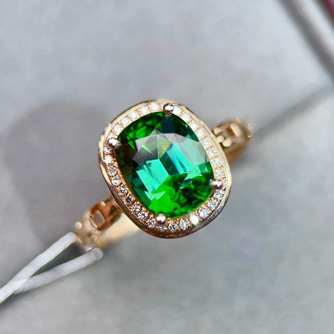 14k Gold 2.69 Ctw Natural Tourmaline & Diamond Ring - 5