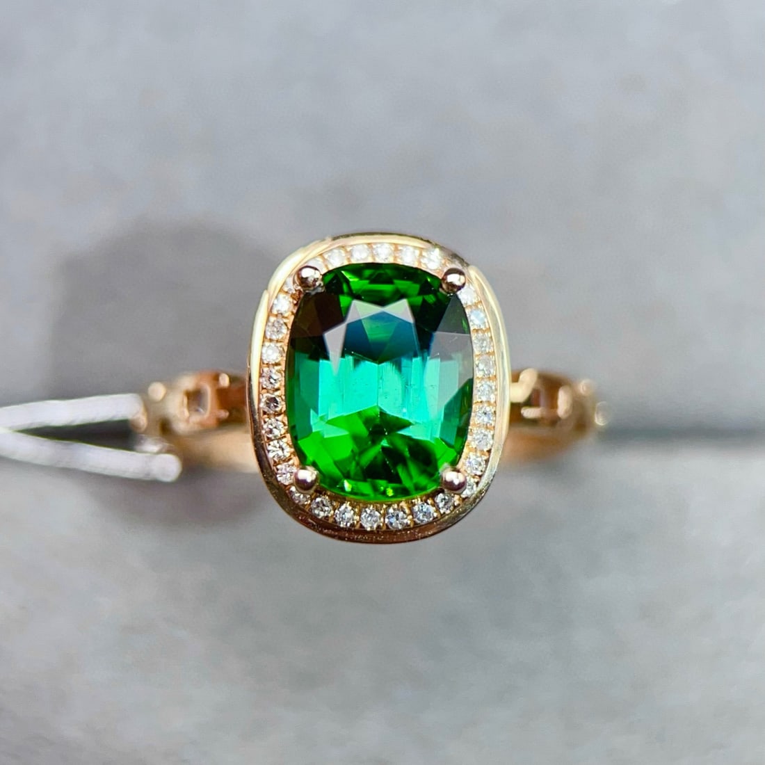 14k Gold 2.69 Ctw Natural Tourmaline & Diamond Ring - 6