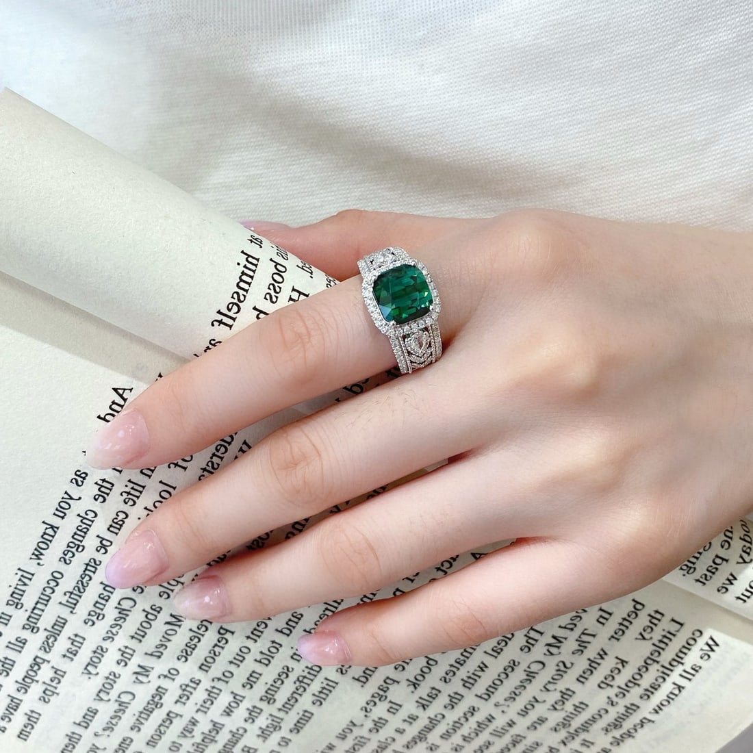 14k Gold 5.35 Ctw Natural Tourmaline & Diamond Ring - 3