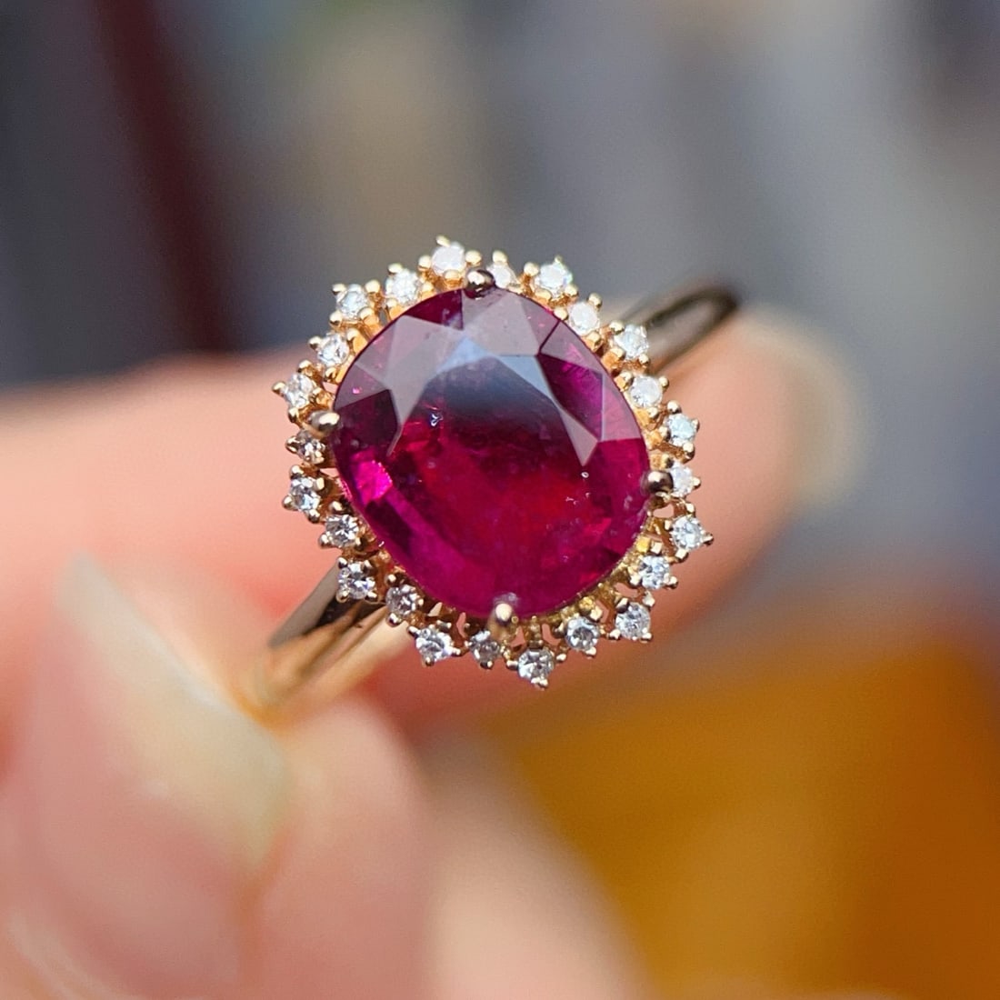 14k Gold 2.87 Ctw Natural Tourmaline & Diamond Ring - 4