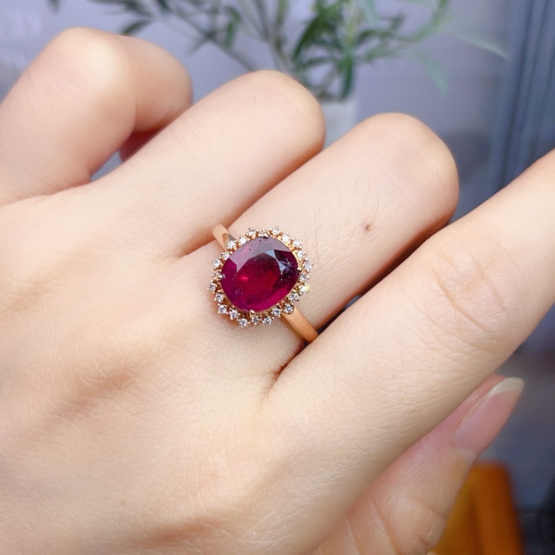 14k Gold 2.87 Ctw Natural Tourmaline & Diamond Ring - 5