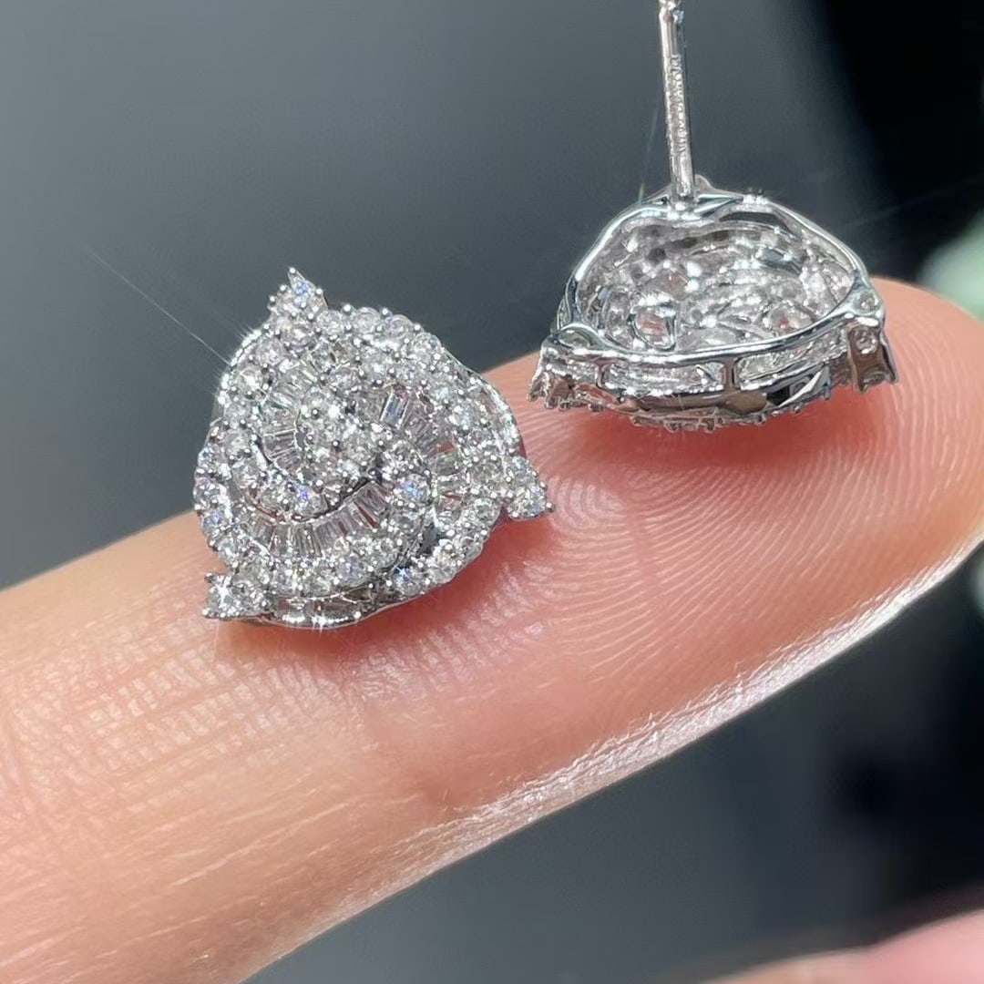 14k Gold 0.55 Ct Natural H Diamond Earrings - 2