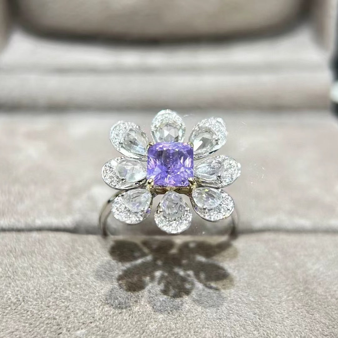 14k Gold 3.37 Ctw Natural Sapphire & Diamond Ring - 2