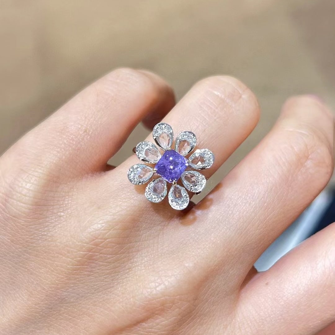 14k Gold 3.37 Ctw Natural Sapphire & Diamond Ring - 5