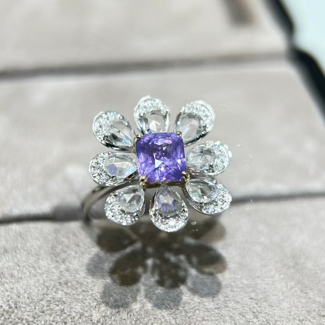 14k Gold 3.37 Ctw Natural Sapphire & Diamond Ring - 7
