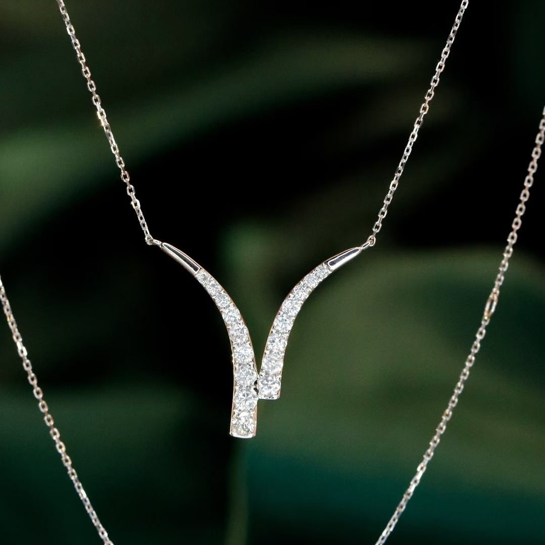 14k Gold 0.65 Ct Natural H Diamond Necklace - 3