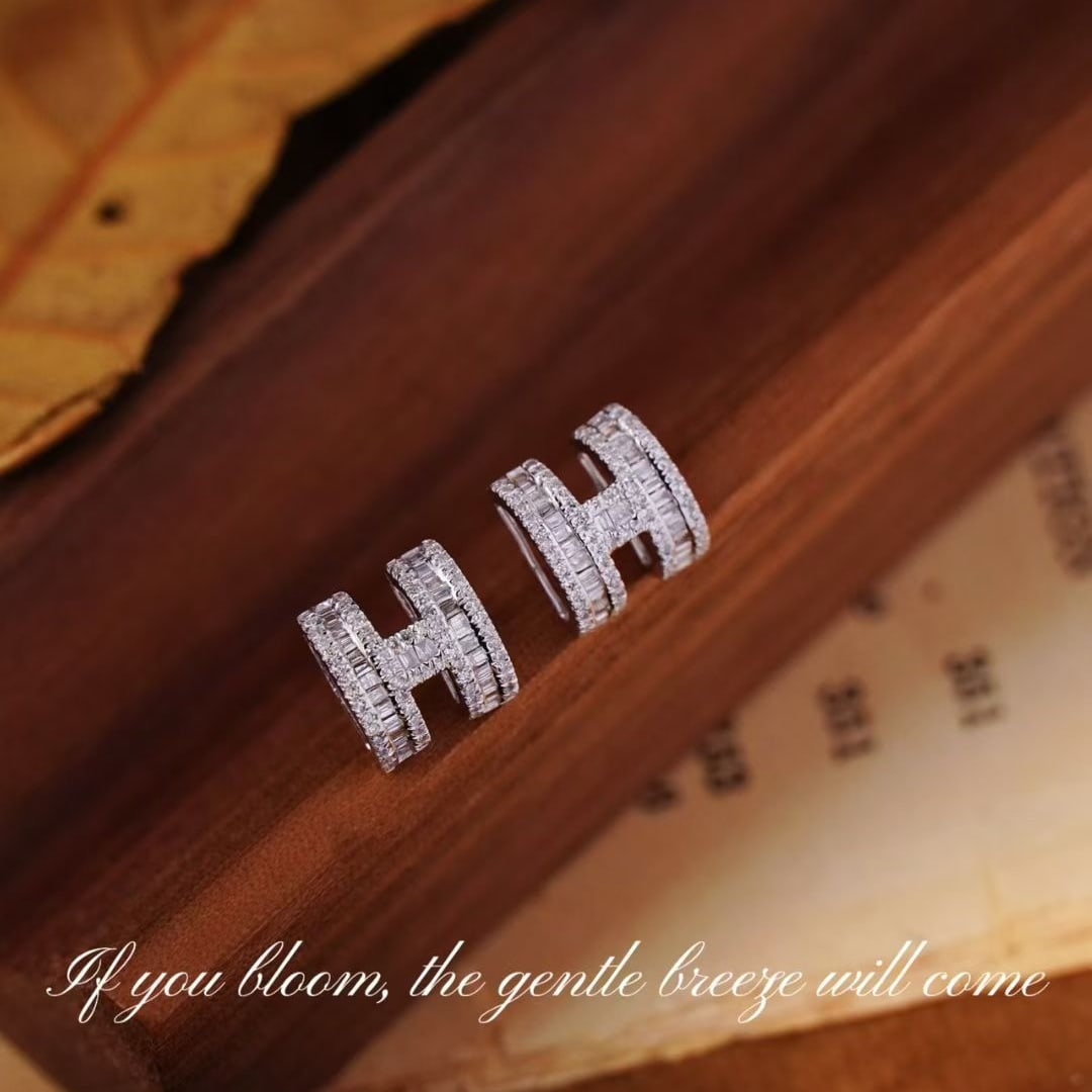 14k Gold 0.5 Ct Natural H Diamond Earrings - 5
