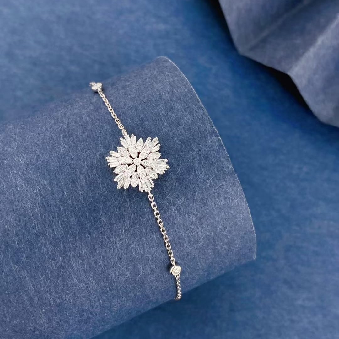 14k Gold 0.32 Ct Natural H Diamond Bracelet - 2