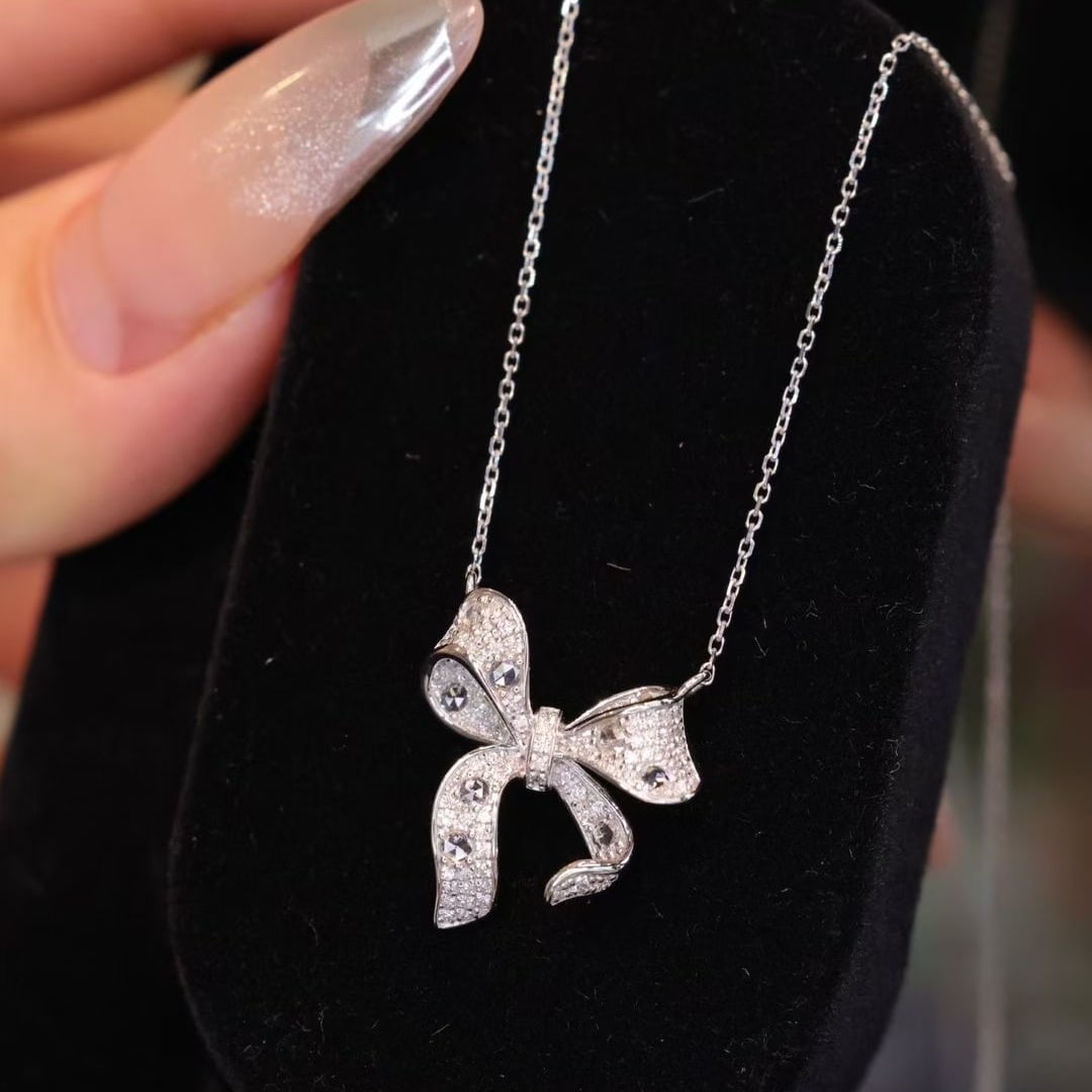 14k Gold 0.45 Ct Natural H Diamond Necklace - 4