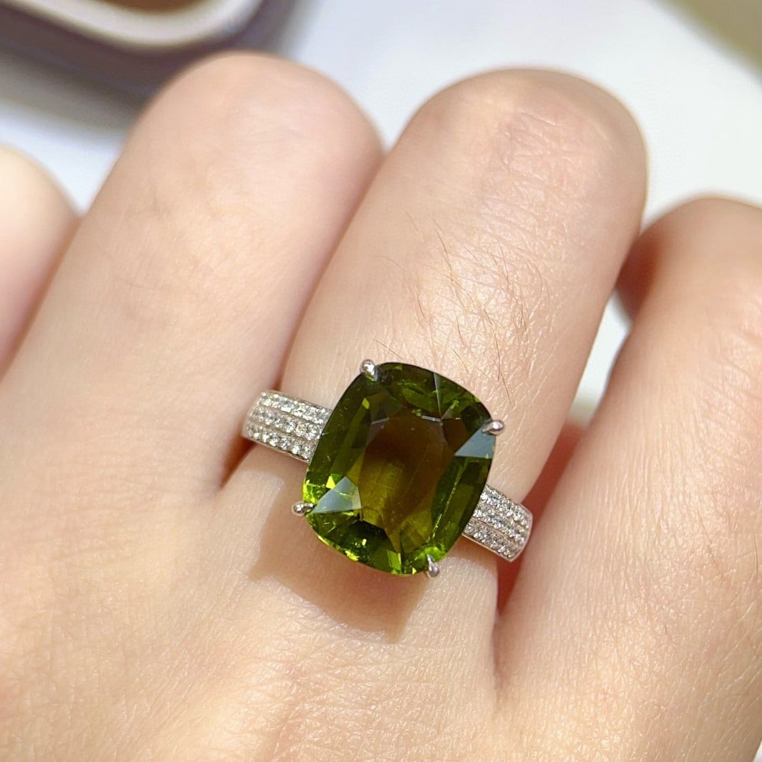 14k Gold 6.80 Ctw Natural Tourmaline & Diamond Ring - 3