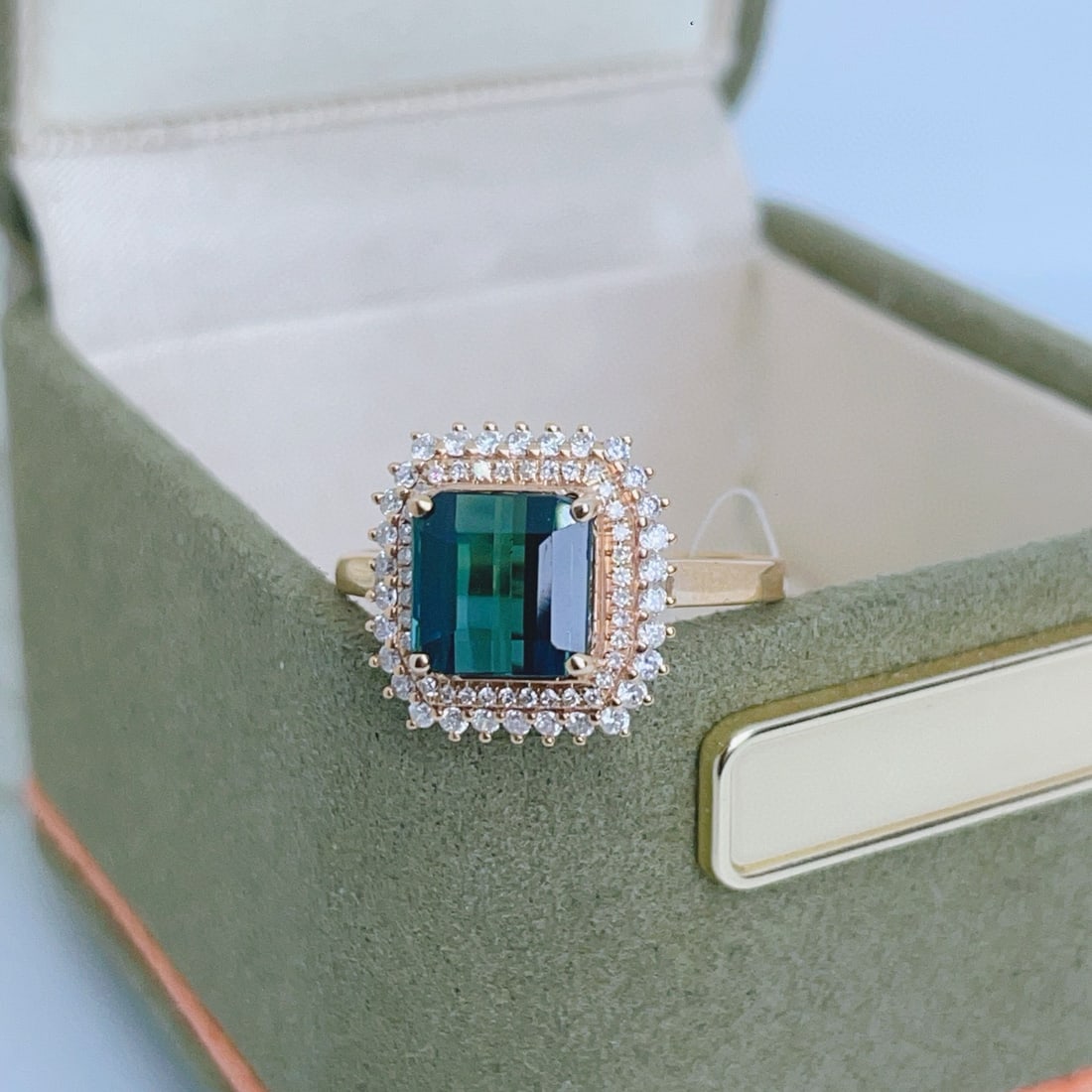 14k Gold 2.35 Ct Natural Tourmaline & Diamond Ring - 3