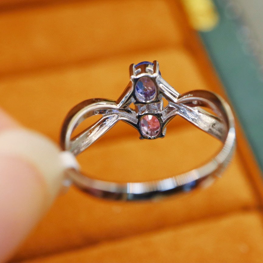 14k Gold 1.28 Ctw Natural Sapphire & Diamond Ring - 4