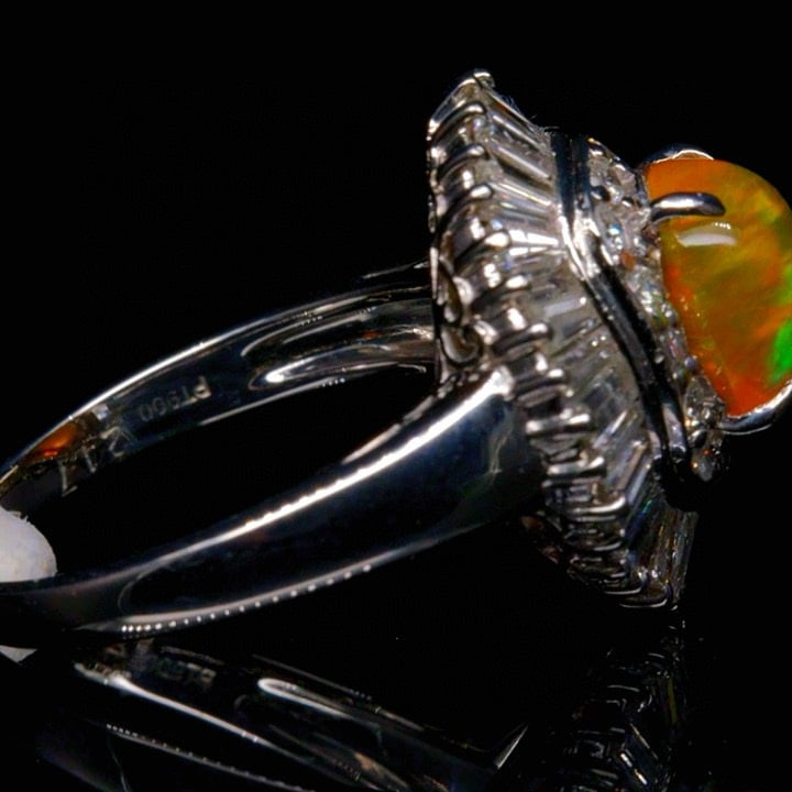 14k Gold 3.61 Ctw Natural Opal & Diamond Ring - 3
