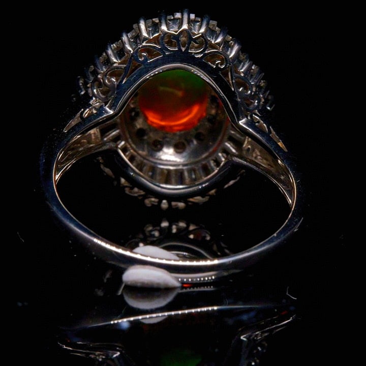 14k Gold 3.61 Ctw Natural Opal & Diamond Ring - 4