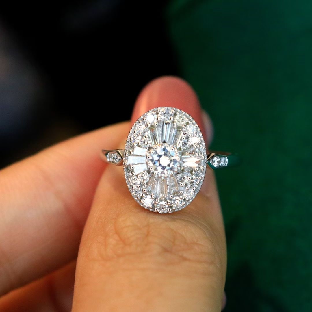 14k Gold 0.7 Ct Natural H Diamond Ring - 4