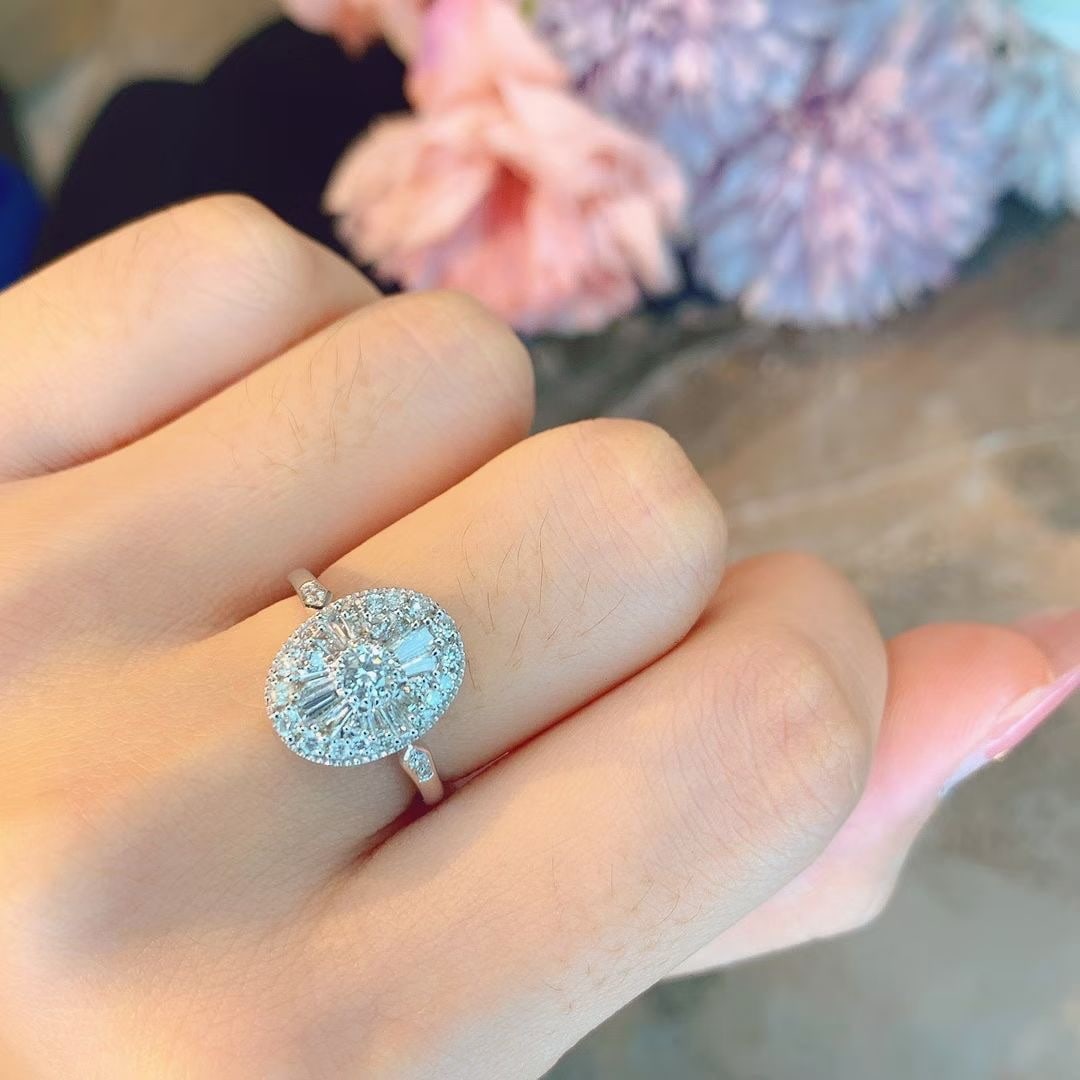 14k Gold 0.7 Ct Natural H Diamond Ring - 5