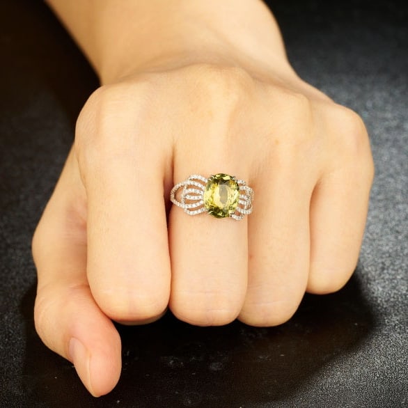 14k Gold 3.39 Ctw Natural Tourmaline & Diamond Ring - 6