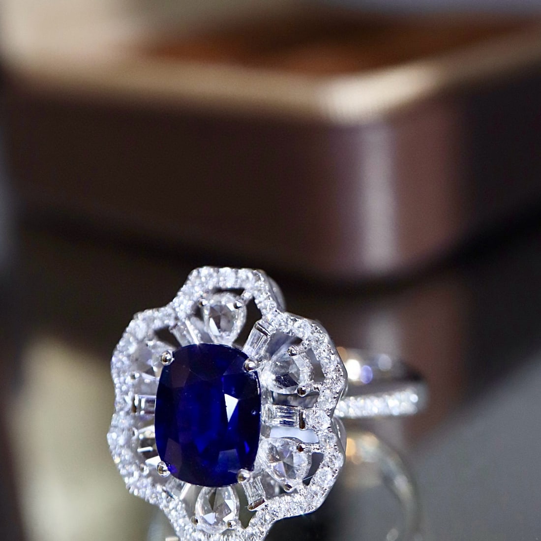 14k Gold 3.15 Ctw Natural Sapphire & Diamond Ring - 3