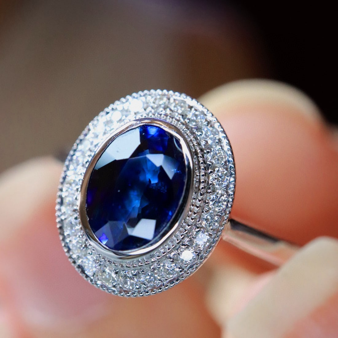 14k Gold 1.04 Ctw Natural Sapphire & Diamond Ring - 2