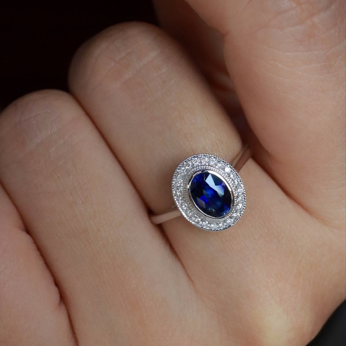 14k Gold 1.04 Ctw Natural Sapphire & Diamond Ring - 5