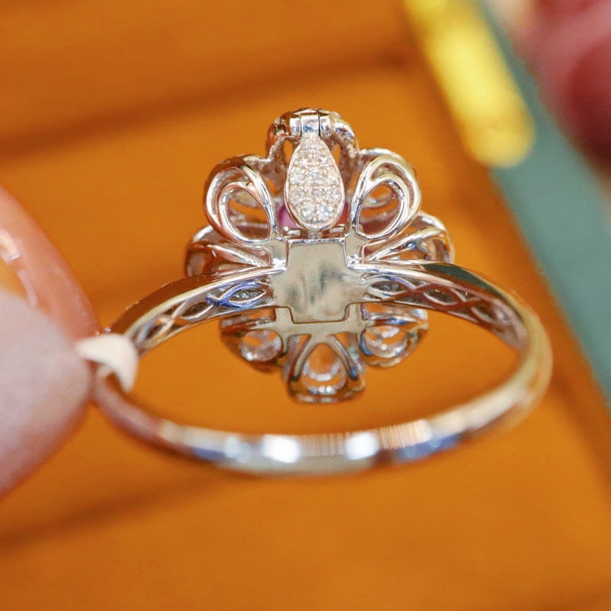 14k Gold 2.16 Ctw Natural Padparadscha Sapphire & Diamond Ring/pendant( Without Chain ) - 6